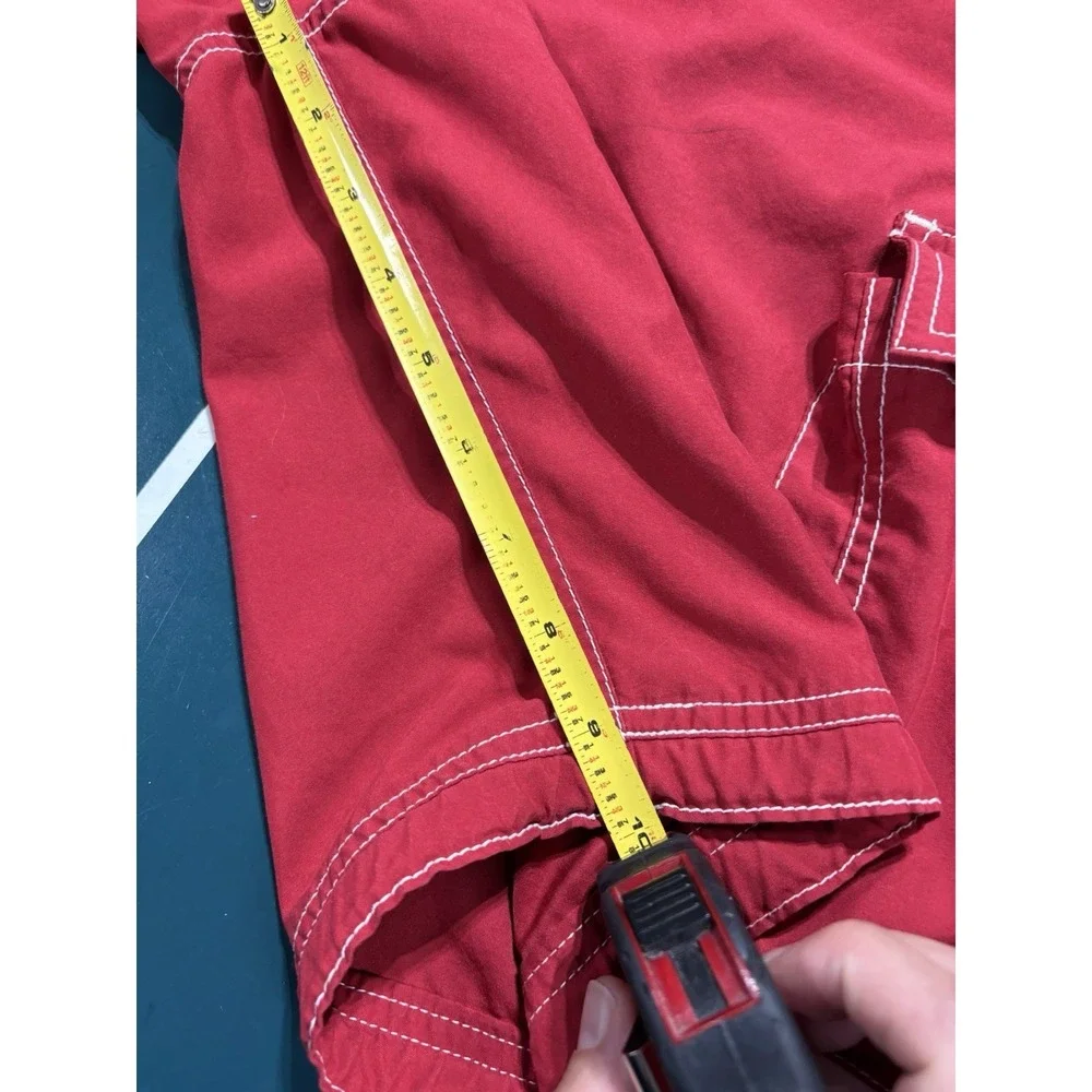 Vintage Y2K Nike Red Swim‎ Trunks Cargo Board Shorts Men's Medium Retro Baggy